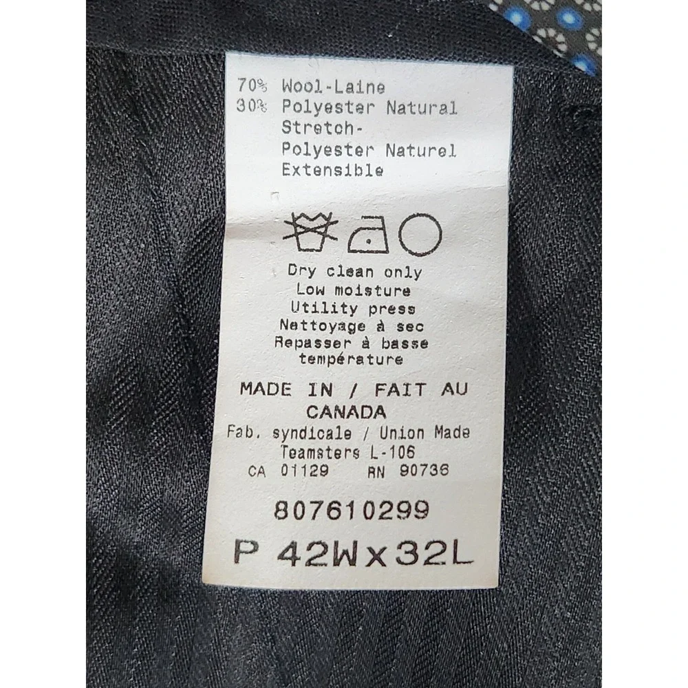 Ralph Lauren Wool Dress Pants Men's Size 42x32* Black Total Comfort Flat Front